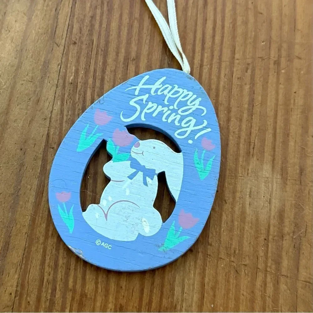 Blue Easter‎ Egg Ornament with Bunny Design